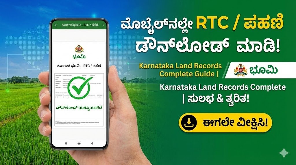 RTC pahani download mobile Karnataka