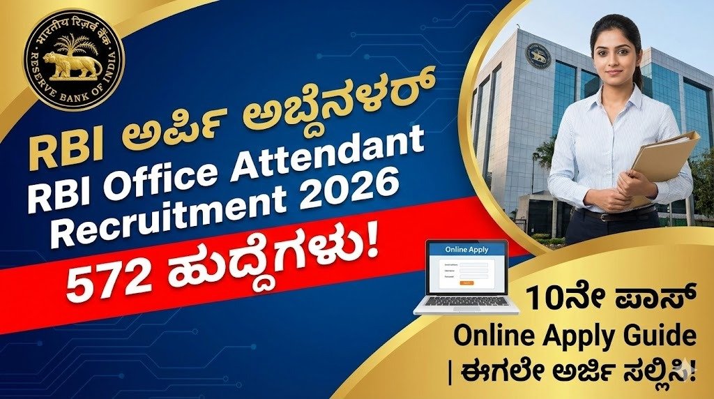 RBI Office Attendant Recruitment 2026 notification Kannada